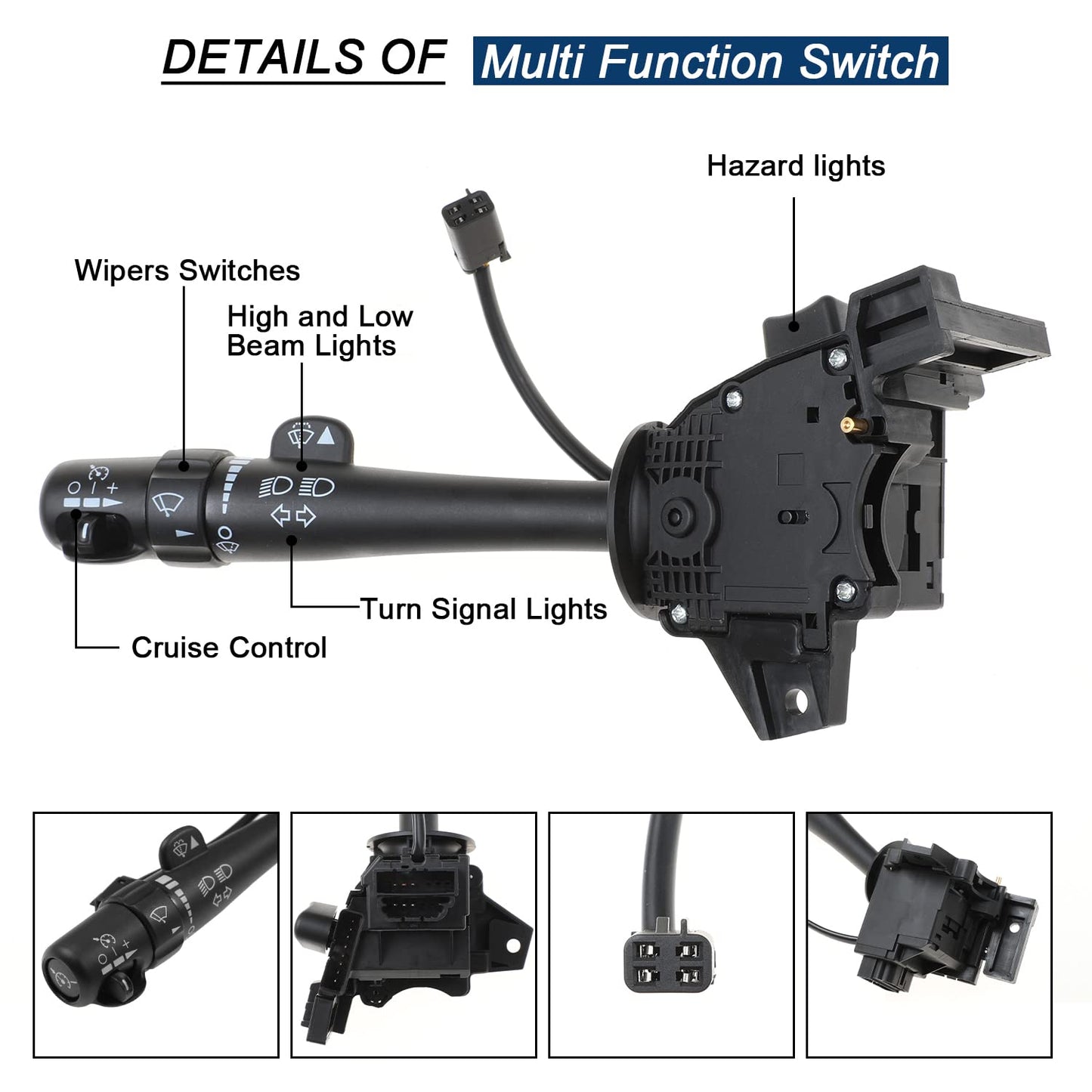 Turn Signal Wiper Dimmer Cruise Switch for GM, Chevy, Cadillac, GMC, 2002–2009