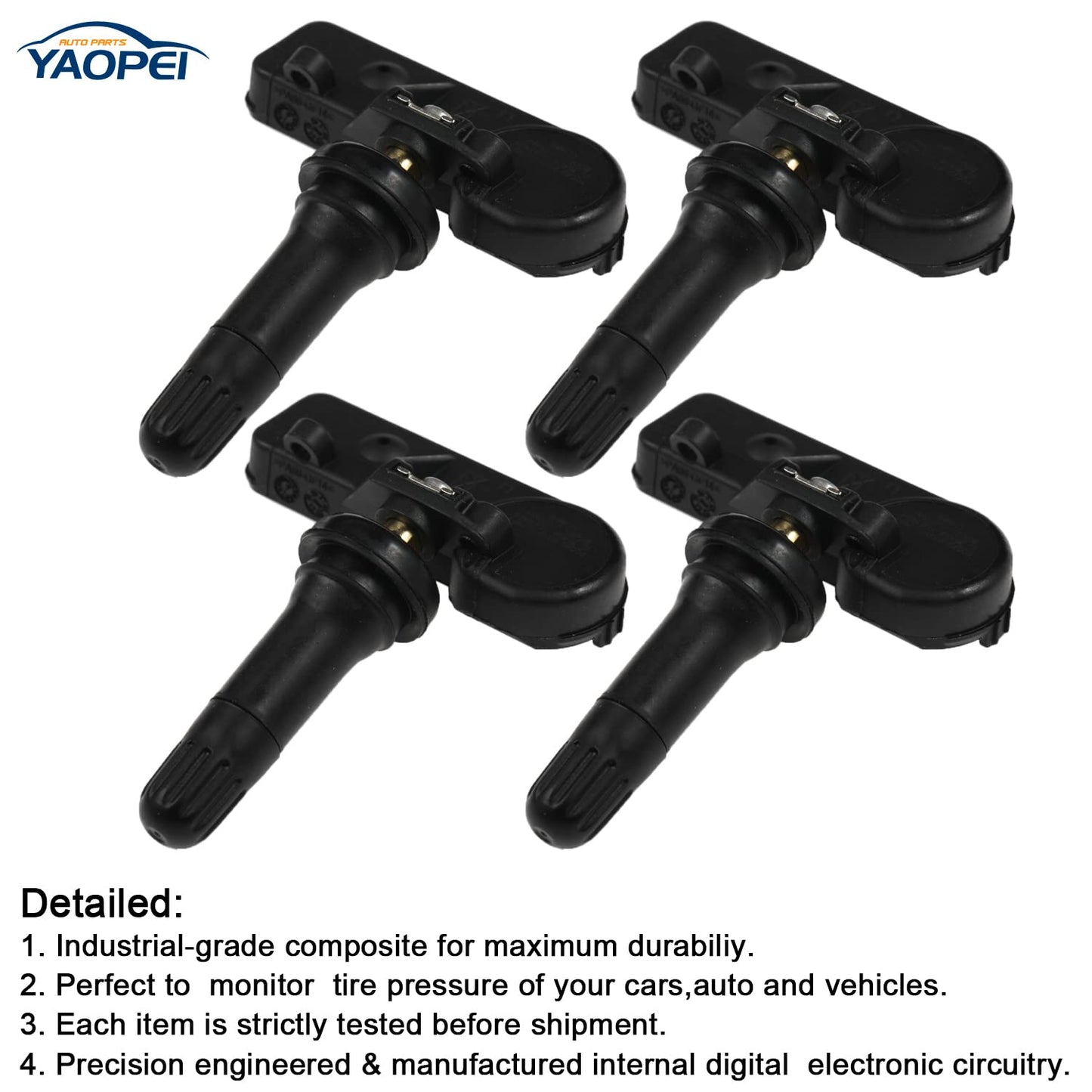 4 Pack TPMS Tire Pressure Sensors 433MHz for Jeep Dodge Ram Chrysler Fiat 2011–2021