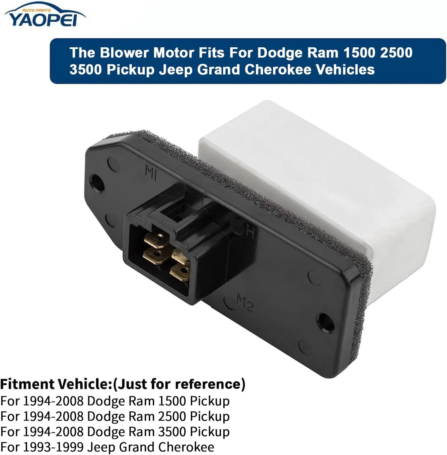 HVAC Fan Blower Motor Resistor for Dodge Ram & Jeep Grand Cherokee 1993–2008