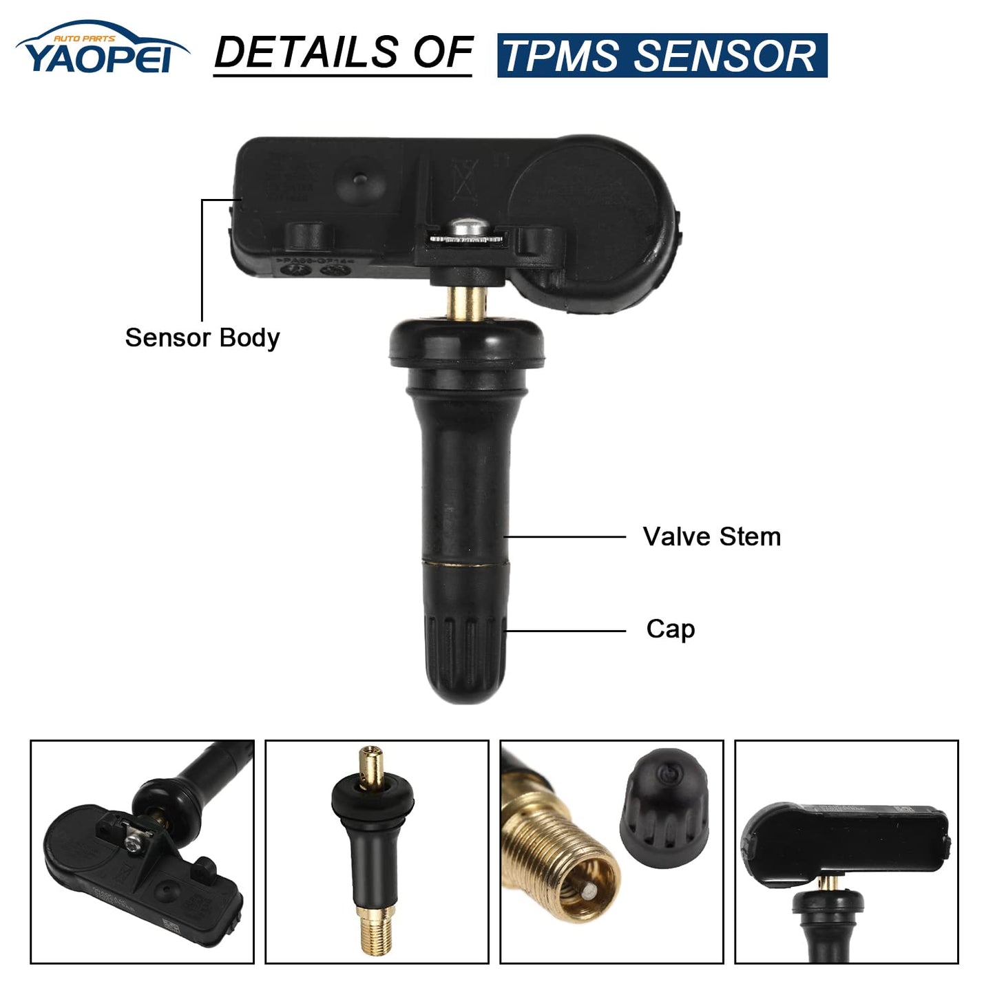 4 Pack TPMS Tire Pressure Sensors 433MHz for Jeep Dodge Ram Chrysler Fiat 2011–2021
