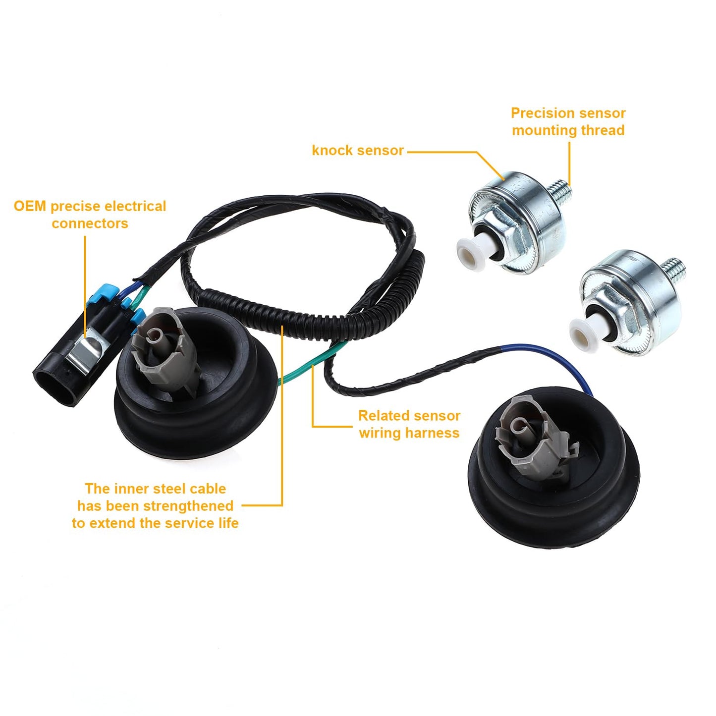 Knock Sensor Harness Kit for Chevy GMC Cadillac 1999-2007 | OE 12601822 12589867