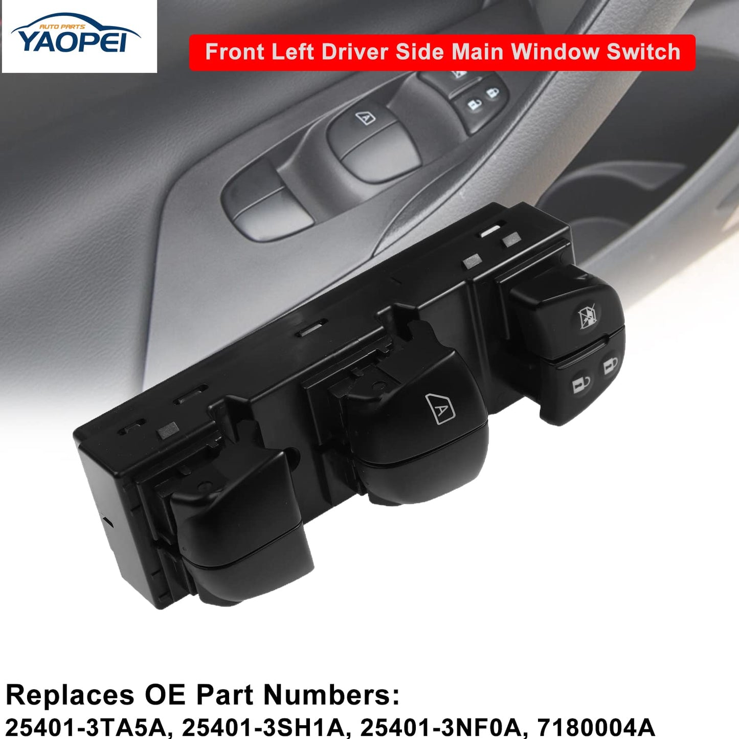 Driver Side Power Window Switch for Nissan (2012–2018) – 25401-3TA5A