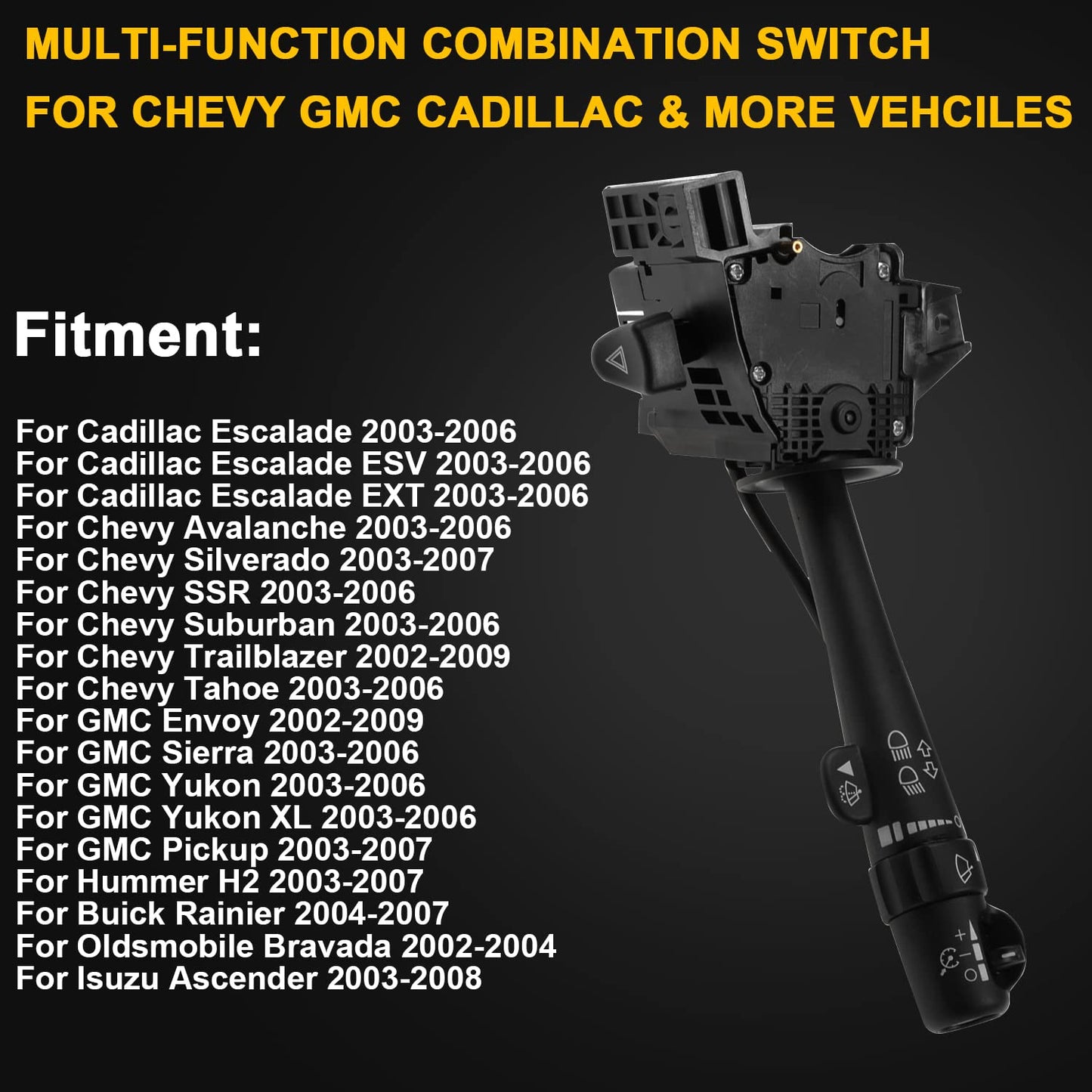 Turn Signal Wiper Dimmer Cruise Switch for GM, Chevy, Cadillac, GMC, 2002–2009