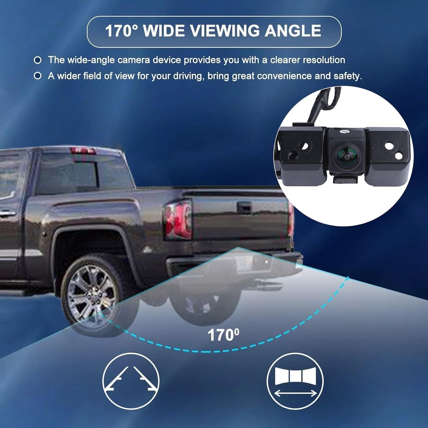 Rear View Backup Camera for 2016-2019 Chevy Silverado GMC Sierra 1500 2500 3500