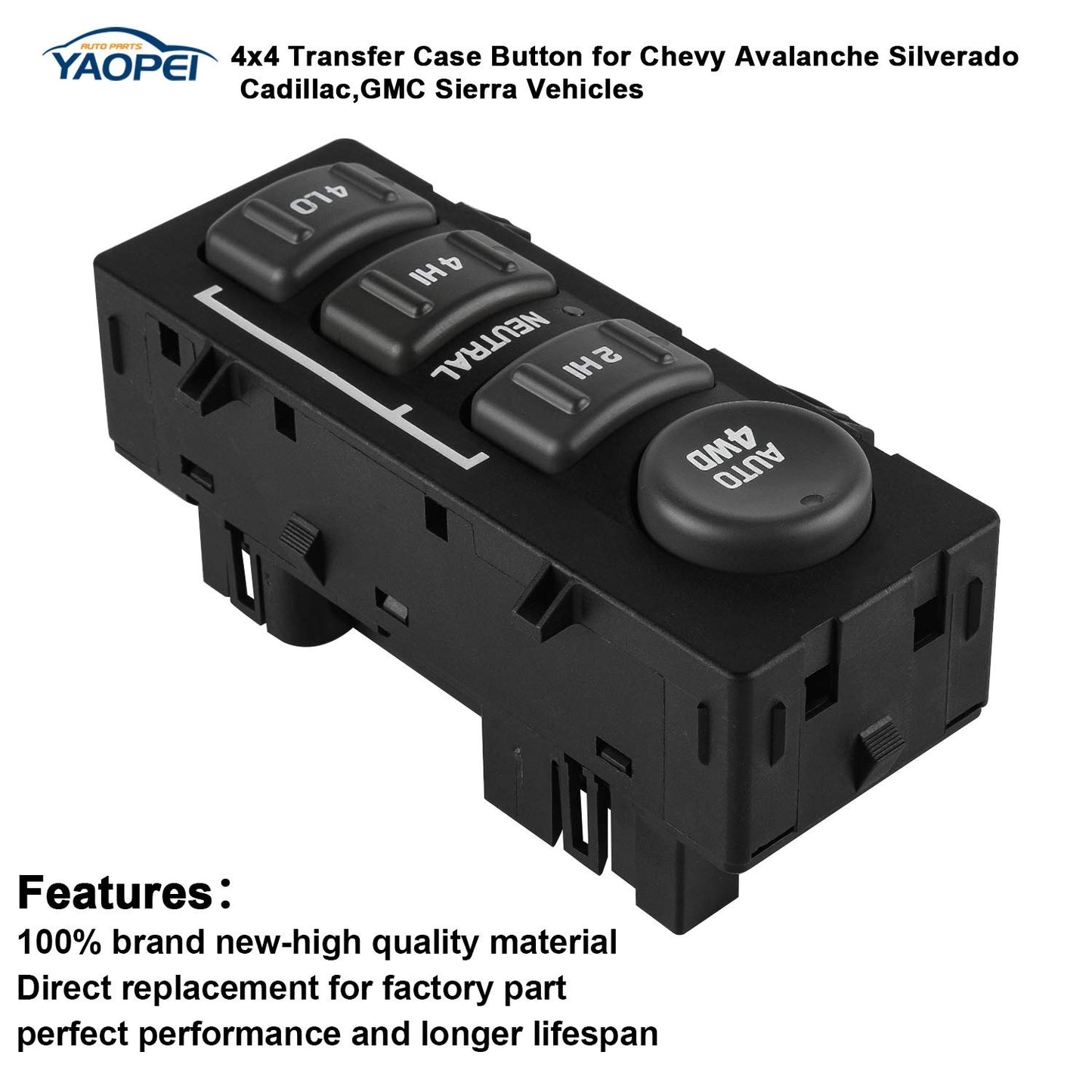 Interruptor selector 4WD para Chevy Silverado Sierra Yukon Tahoe Cadillac 1999–2002