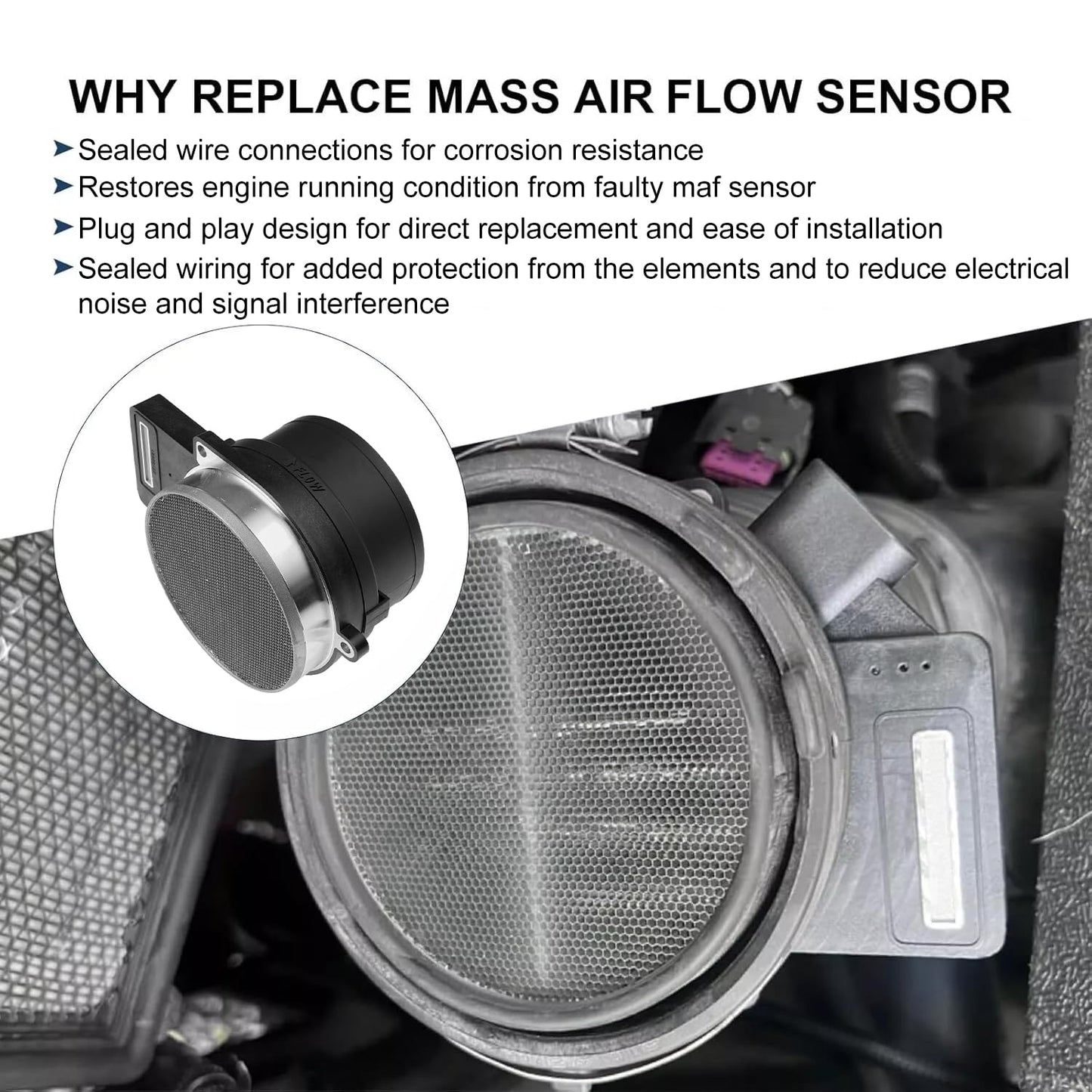 Mass Air Flow Sensor MAF AF10043 For Chevy GMC Cadillac Hummer Saab Buick