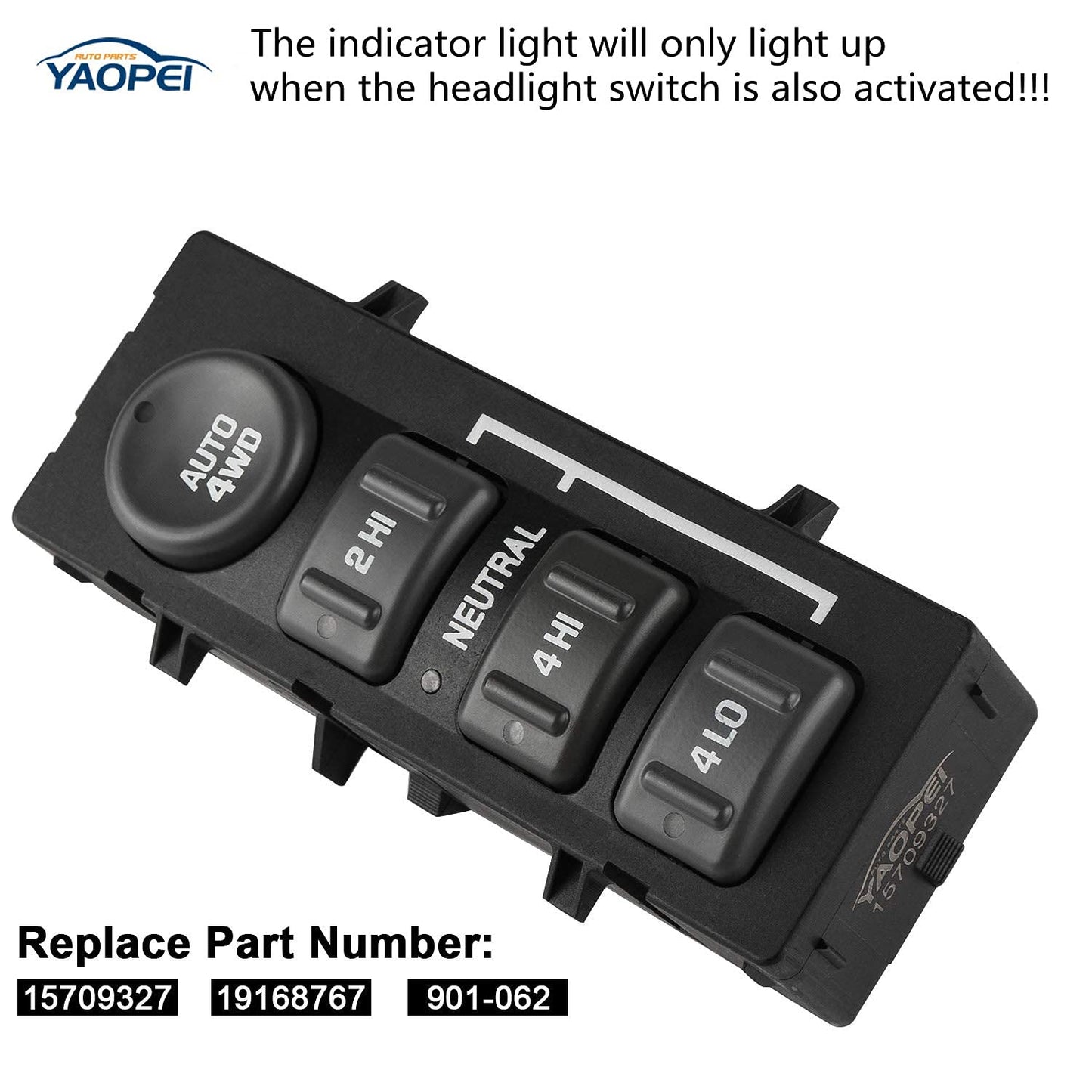 Interruptor selector 4WD para Chevy Silverado Sierra Yukon Tahoe Cadillac 1999–2002