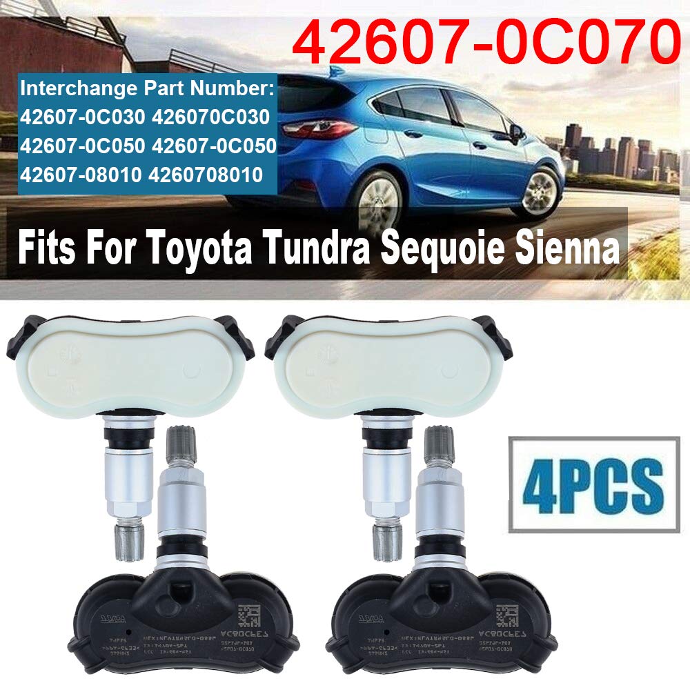 4PCS 315MHz TPMS Tire Pressure Sensors for Toyota Sienna Tundra Sequoia 42607-0C070
