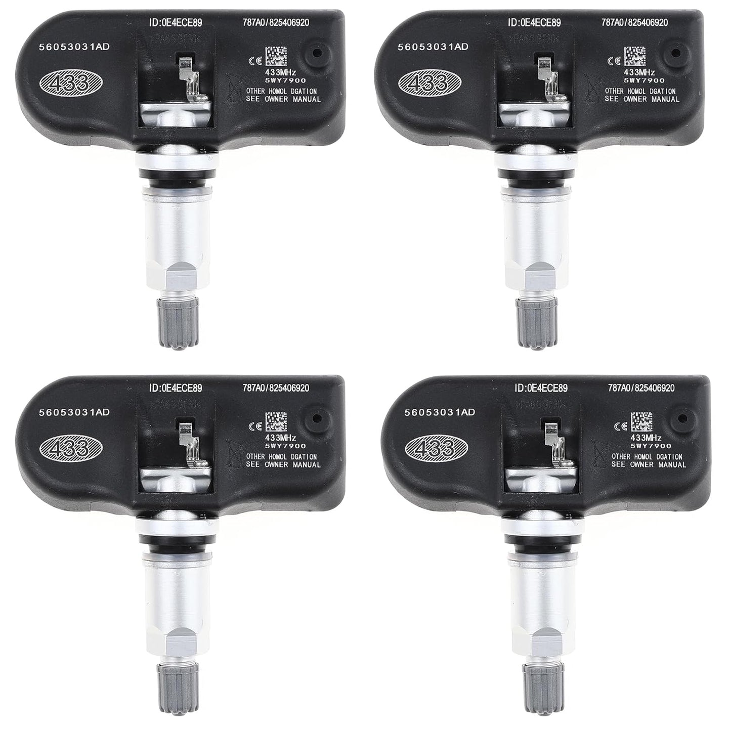4PCS 433MHz TPMS Tire Pressure Sensors for Chrysler Dodge 2008-2013 - OE# 56053031AD