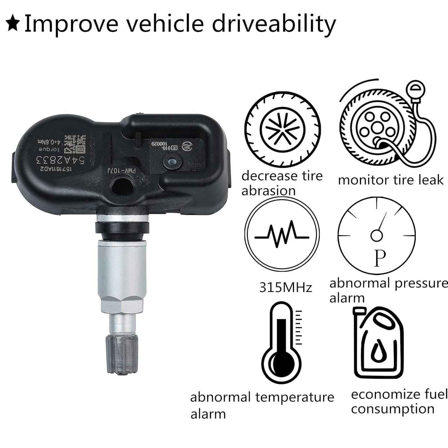 YAOPEI 4PCS TPMS Tire Pressure Sensors for Toyota & Lexus – 315MHz