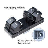 Driver Side Power Window Switch for VW Jetta Golf Passat Tiguan CC 2005–2014