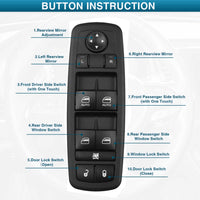 Master Power Window Switch for Dodge & Ram 2012-2015 (Driver Side, 9+3 Pins)