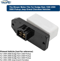HVAC Fan Blower Motor Resistor for Dodge Ram & Jeep Grand Cherokee 1993–2008