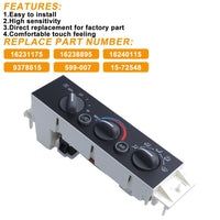 AC Heater Climate Control Switch for Chevy GMC Truck 1996–2002 (No Rear Defogger)
