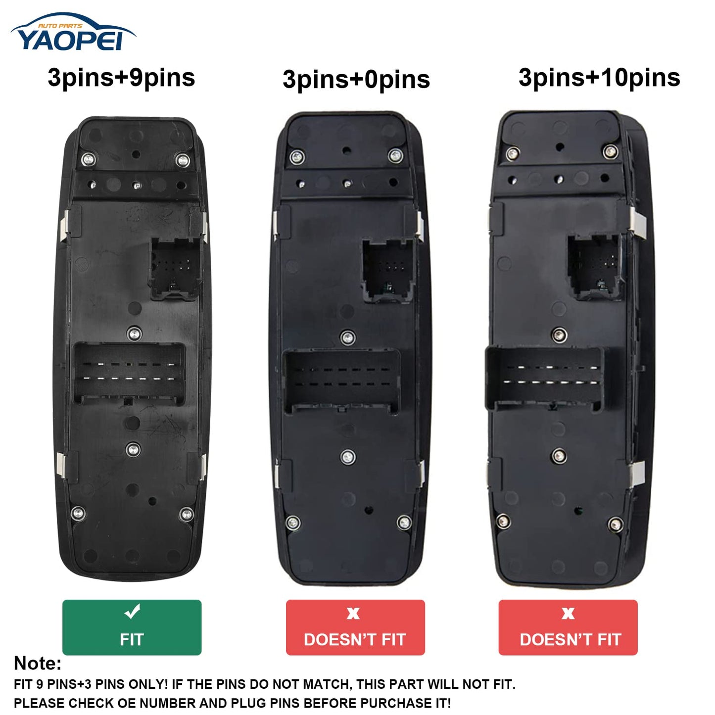 Master Power Window Switch for Dodge & Ram 2012-2015 (Driver Side, 9+3 Pins)