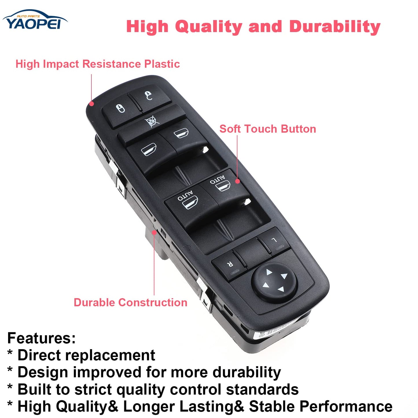 Master Power Window Switch for Chrysler/Dodge/RAM (2012–2019) – 3+0 Pins