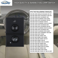 Cargo & Fog Lamp Switch for GMC Yukon, Silverado, Tahoe, Escalade 2003–2007 – Replaces 15143597