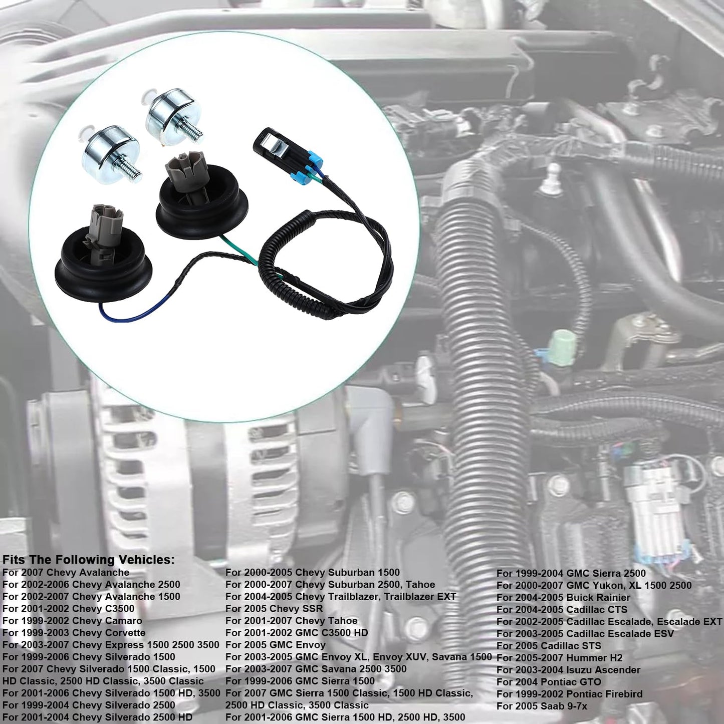 Knock Sensor Harness Kit for Chevy GMC Cadillac 1999-2007 | OE 12601822 12589867