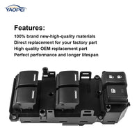 Front Left Window Switch for 2009-2012 Spirior & Accord CU1 | 35750-TP5-H21