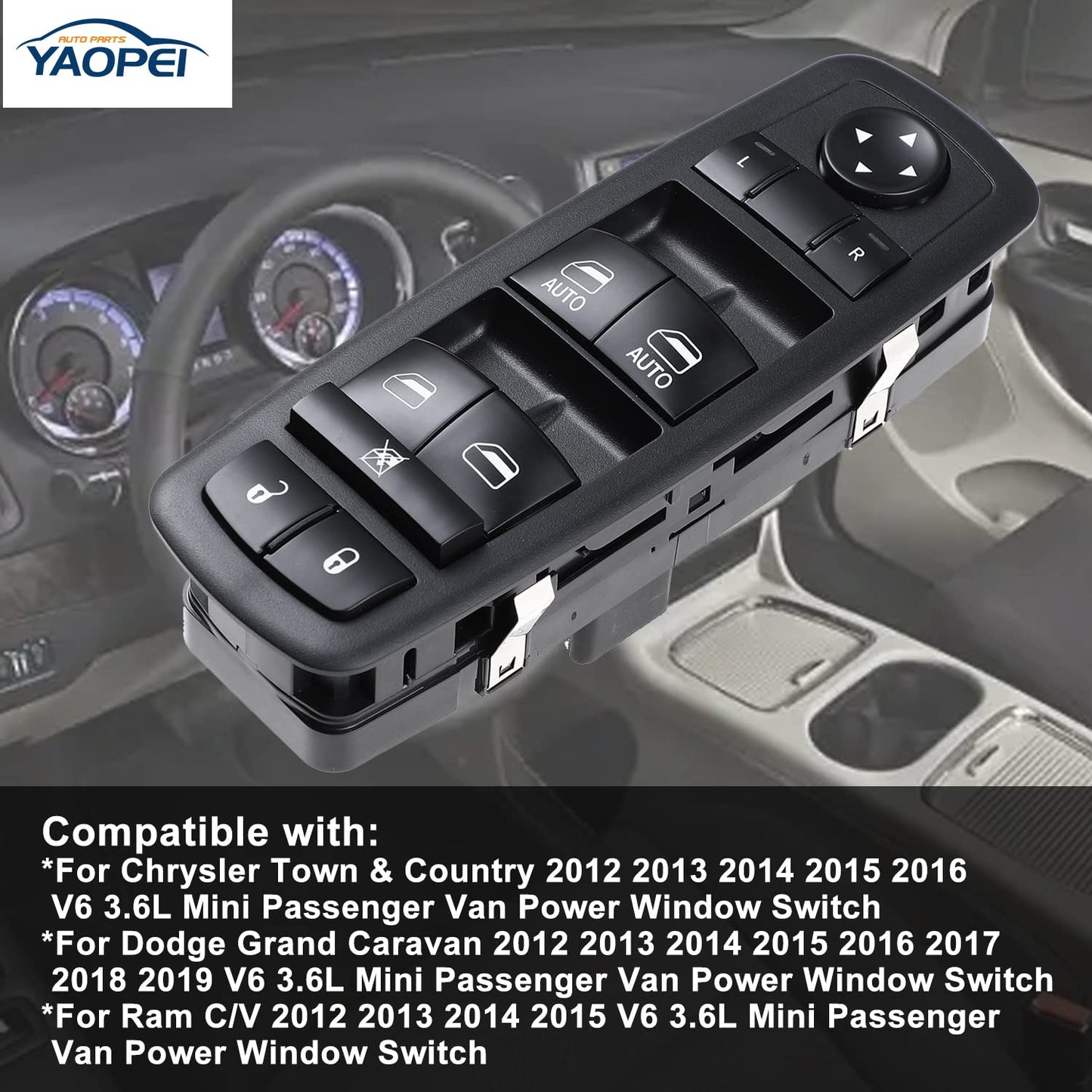 Master Power Window Switch for Chrysler/Dodge/RAM (2012–2019) – 3+0 Pins