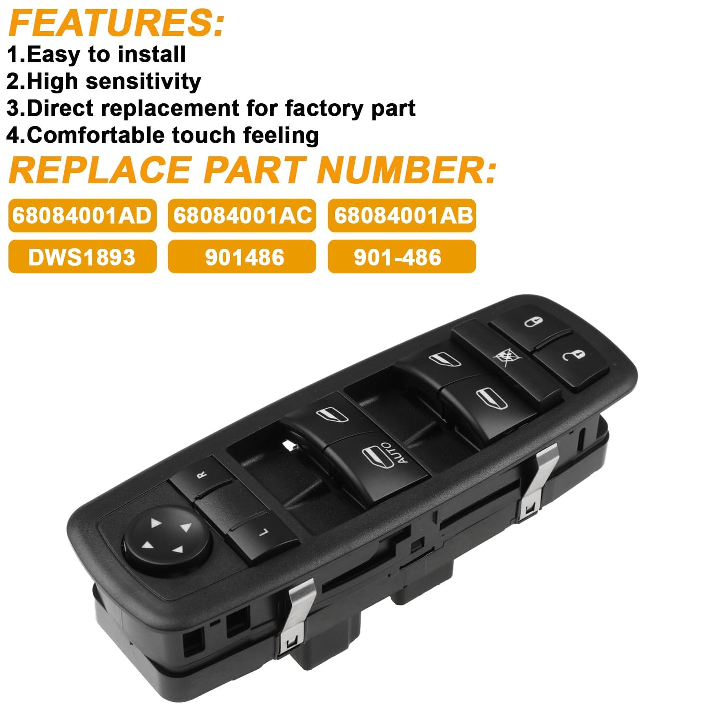 Master Power Window Switch Driver Side for Dodge Journey 2011–2016 (8+13 Pins)