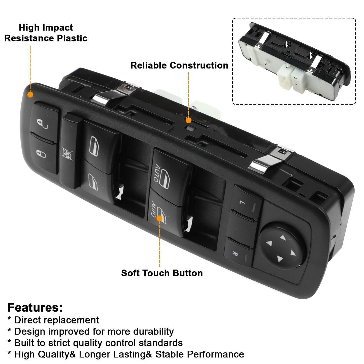Left Driver Side Master Power Window Switch for Dodge Durango Jeep Grand Cherokee (2011–2014)