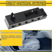 Front Left 8-Way Power Seat Switch for Chevy, Buick, Cadillac, GMC (2010–2019)