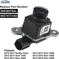 Rear View Backup Camera for RAM 1500–5500, Dodge Viper, Chrysler 200 (OEM# 56038978AL)