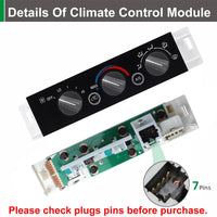 AC Heater Climate Control Switch for Chevy GMC Truck 1996–2002 (No Rear Defogger)