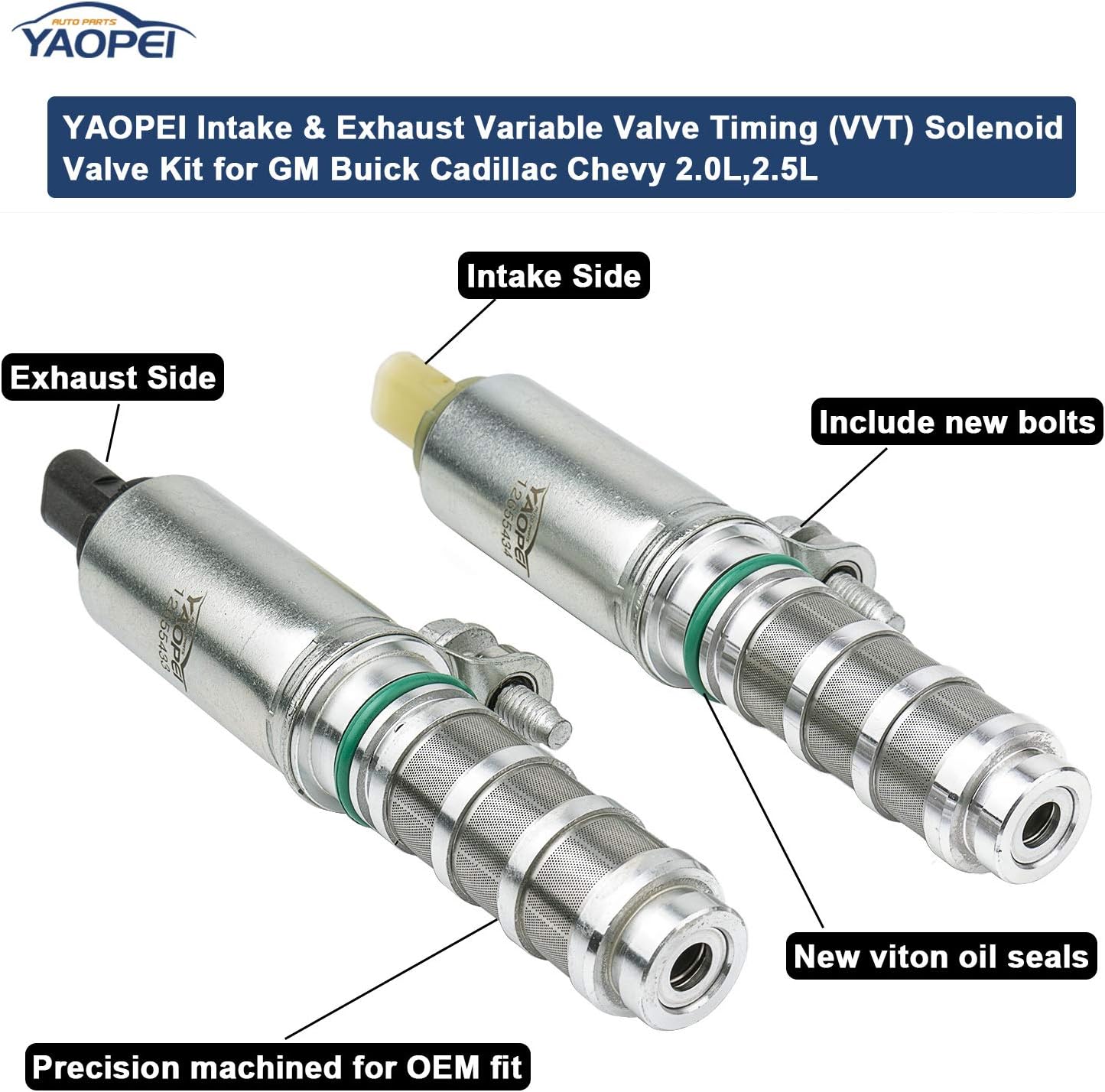 Kit de Válvula Solenoide de Sincronización de Árbol de Levas para GM 2.0L/2.5L – Admisión y Escape (12655433, 12655434)