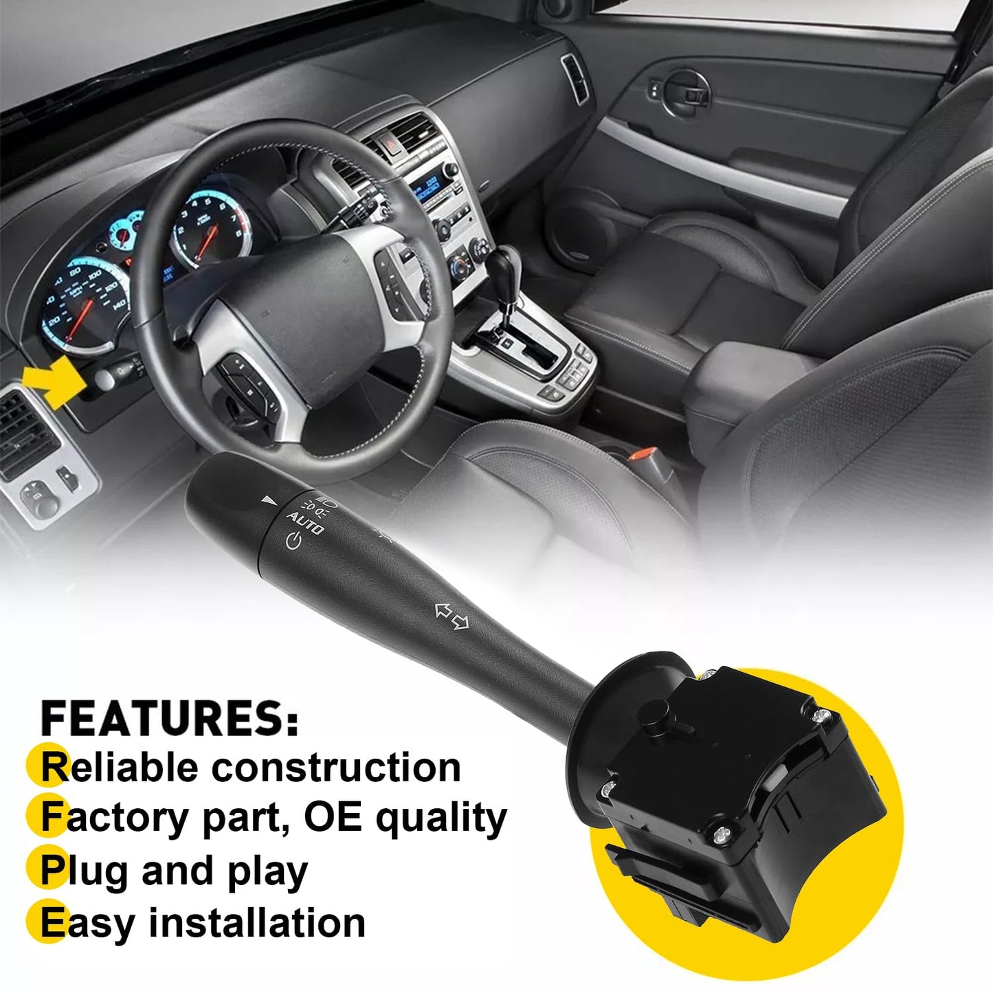 Turn Signal Headlight Dimmer Switch for Chevy, Pontiac, Saturn, Suzuki | OE Replaces 20940099