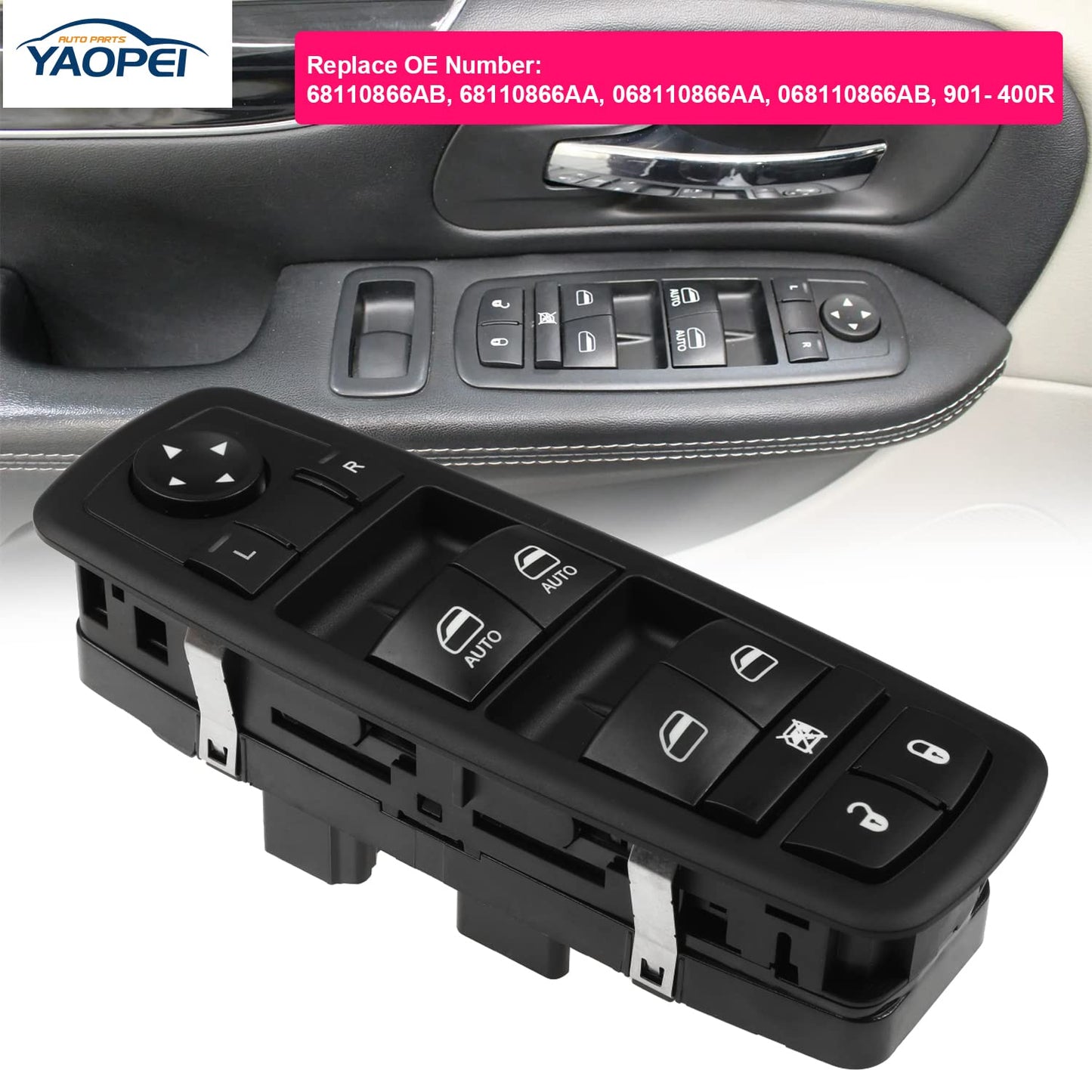 Master Power Window Switch for Dodge & Ram 2012-2015 (Driver Side, 9+3 Pins)
