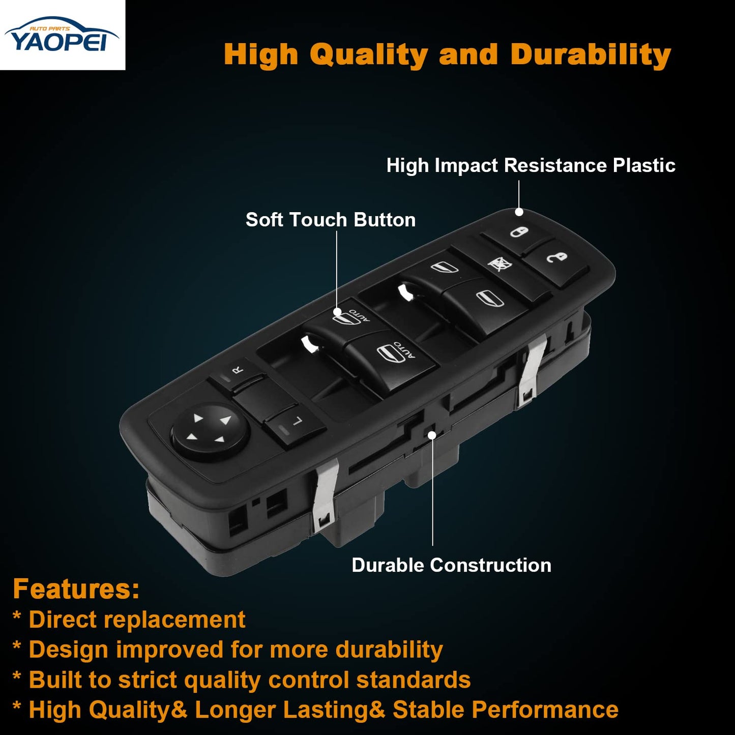 Master Power Window Switch for Dodge & Ram 2012-2015 (Driver Side, 9+3 Pins)