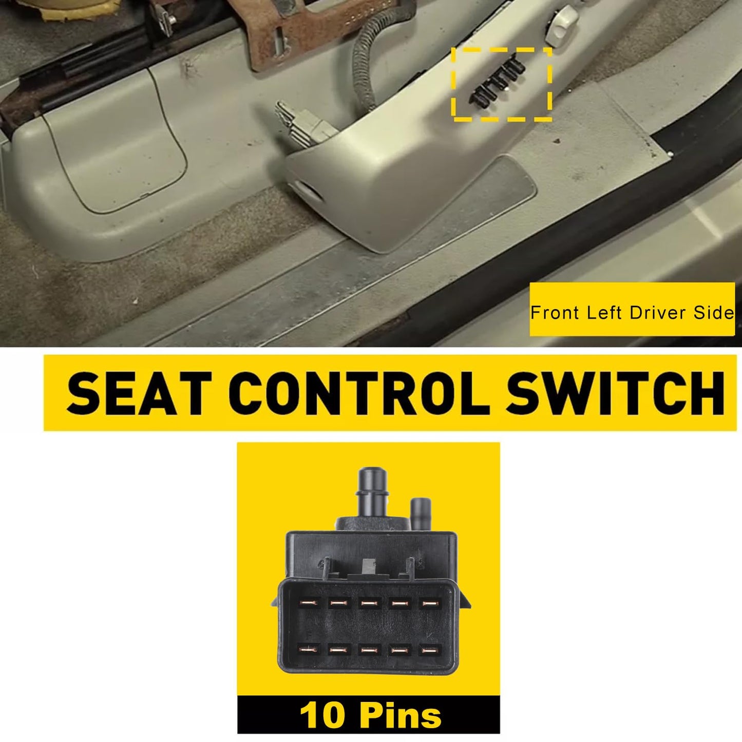 Front Left 8-Way Power Seat Switch for Chevy, Buick, Cadillac, GMC (2010–2019)