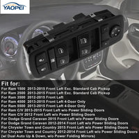 Master Power Window Switch for Dodge & Ram 2012-2015 (Driver Side, 9+3 Pins)