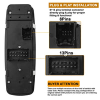 Master Power Window Switch Driver Side for Dodge Journey 2011–2016 (8+13 Pins)