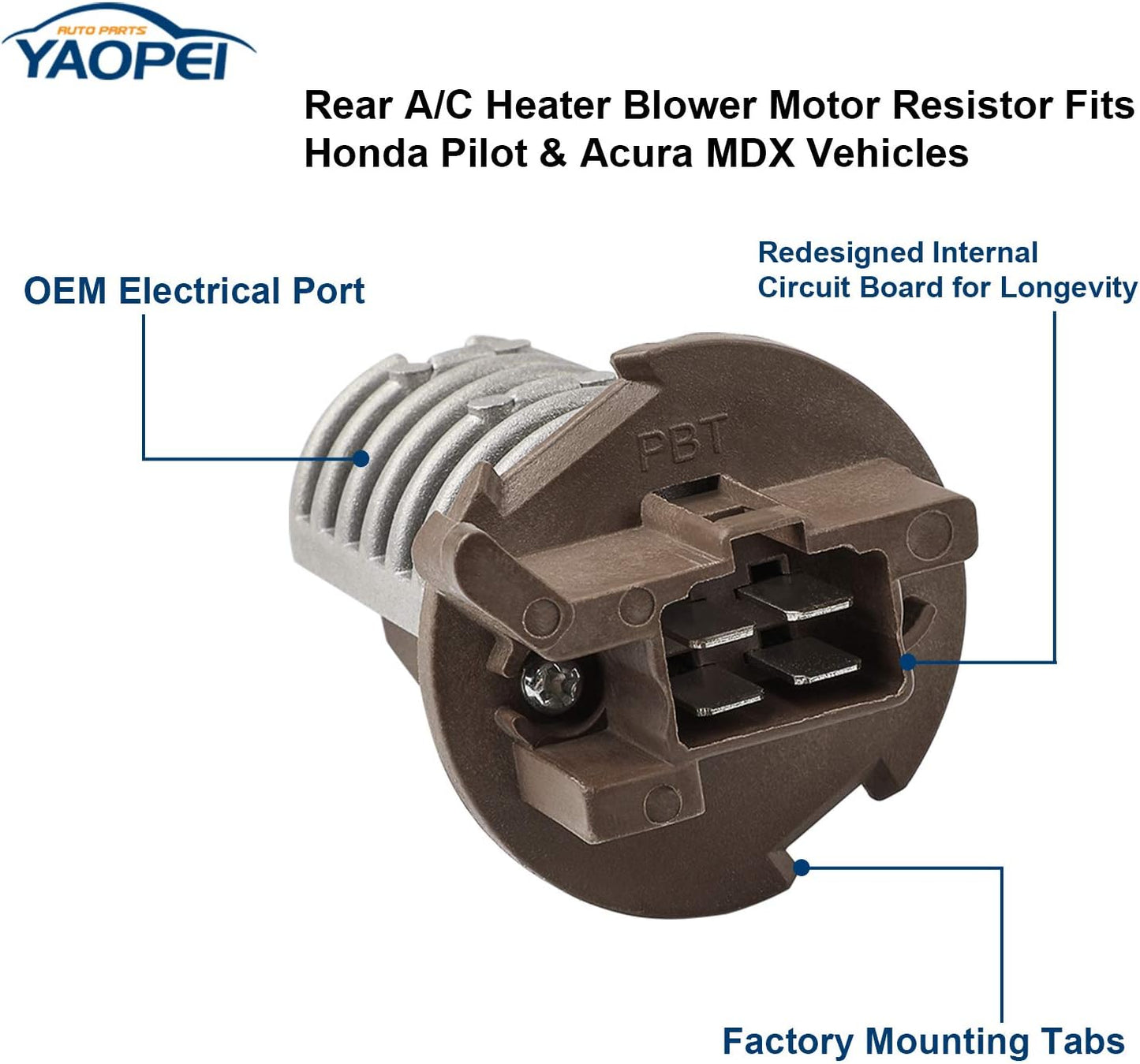 Resistencia del motor del soplador de CA trasero para Honda Pilot y Acura MDX (2001-2008)