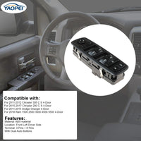 Master Power Window Switch for Chrysler 200 300, Dodge Charger, RAM 1500–5500 (3+8 Pins)