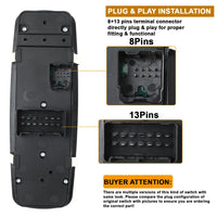 Front Left Power Window Switch for Dodge Dart, Chrysler 200, Jeep Cherokee (2013-2016)