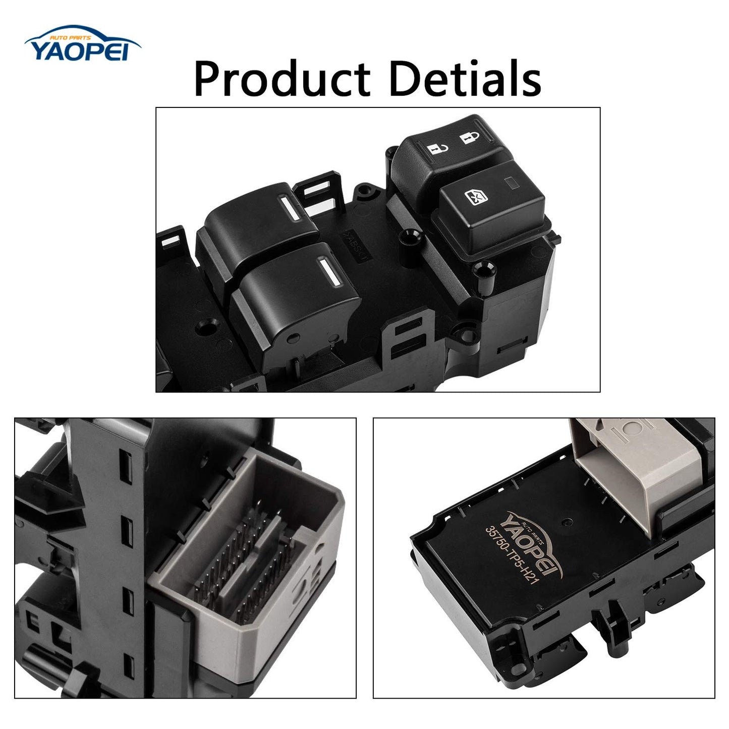 Front Left Window Switch for 2009-2012 Spirior & Accord CU1 | 35750-TP5-H21