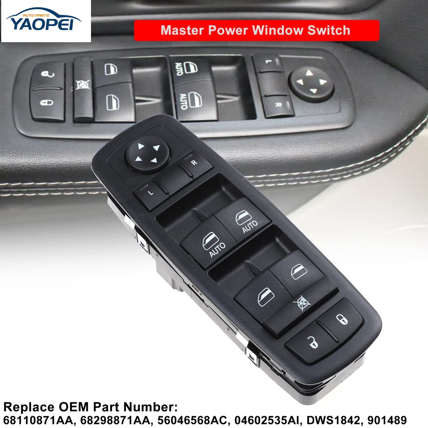 Master Power Window Switch for Chrysler/Dodge/RAM (2012–2019) – 3+0 Pins