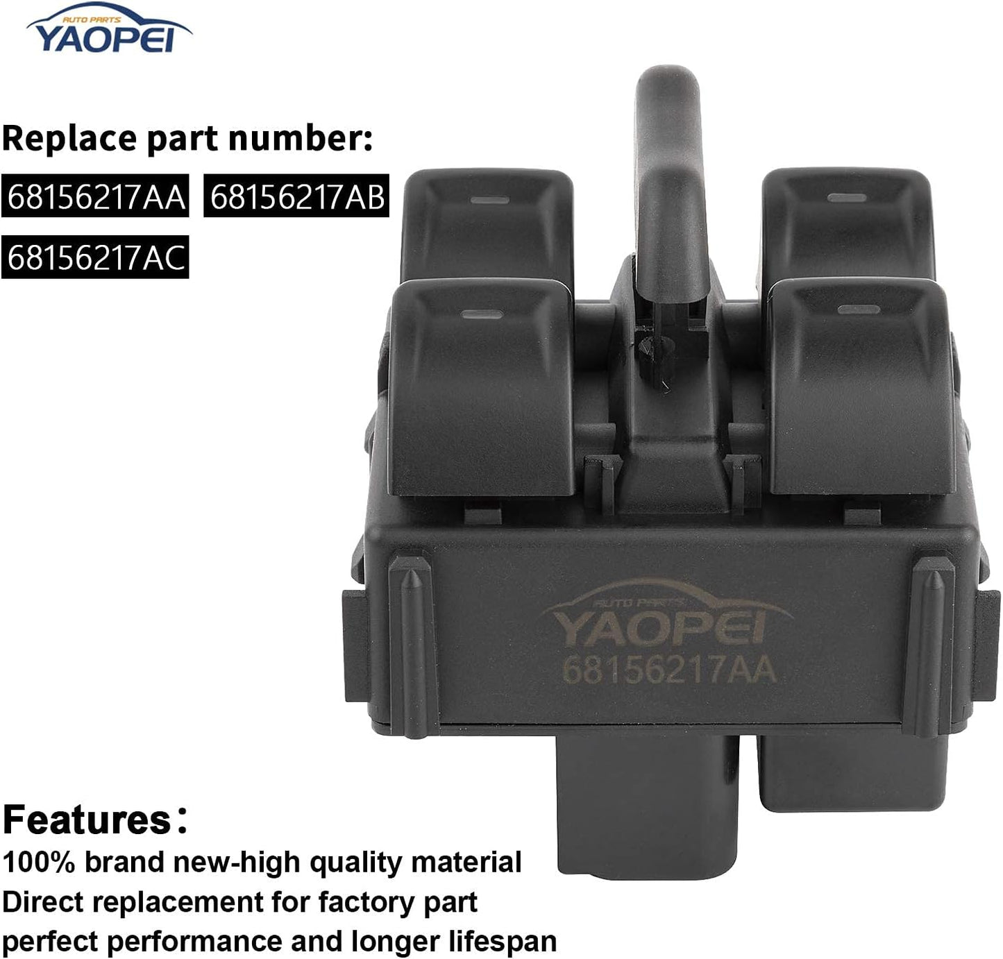 Master Power Window Switch for 2011-2016 Jeep Wrangler 4-Door | 68156217AA