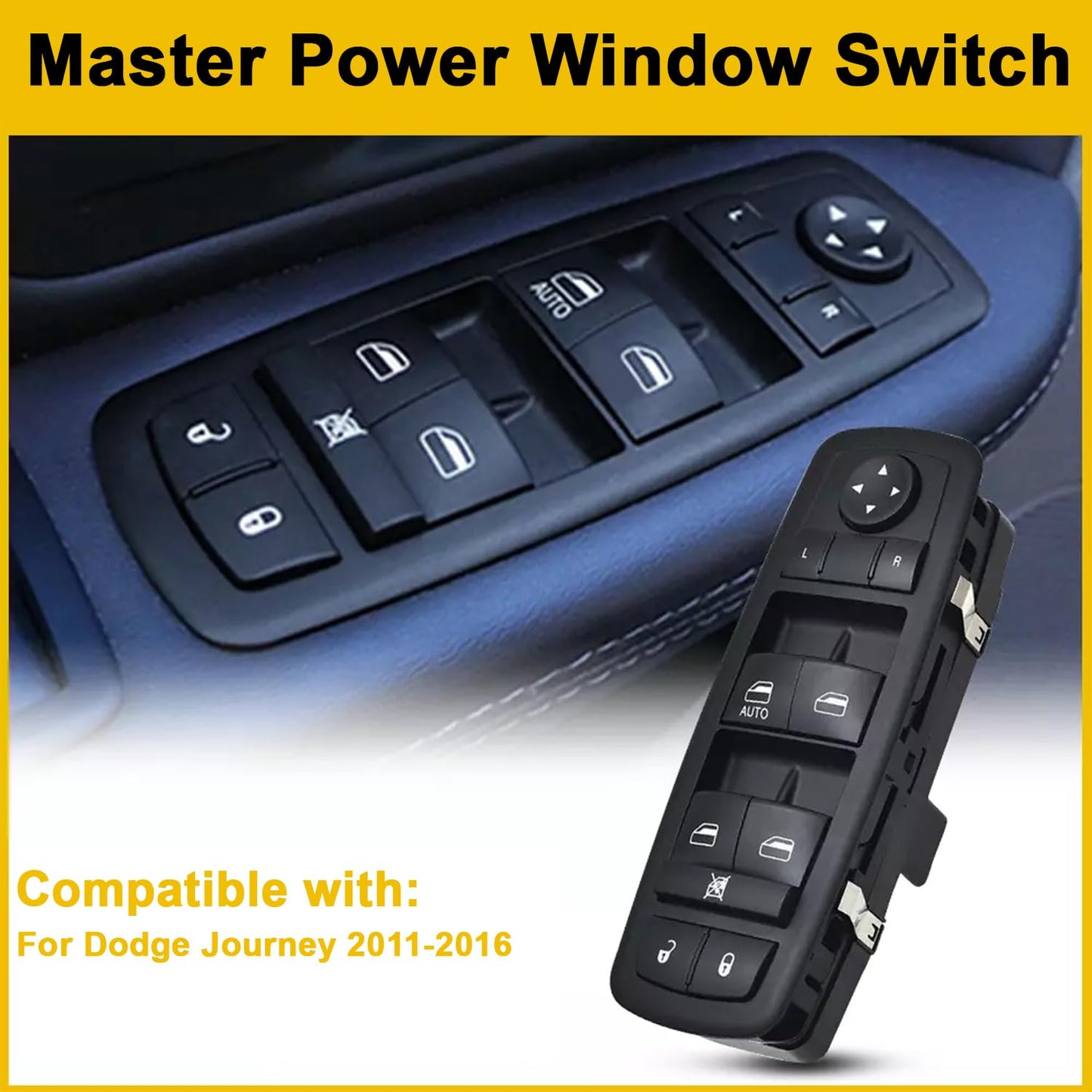 Master Power Window Switch Driver Side for Dodge Journey 2011–2016 (8+13 Pins)