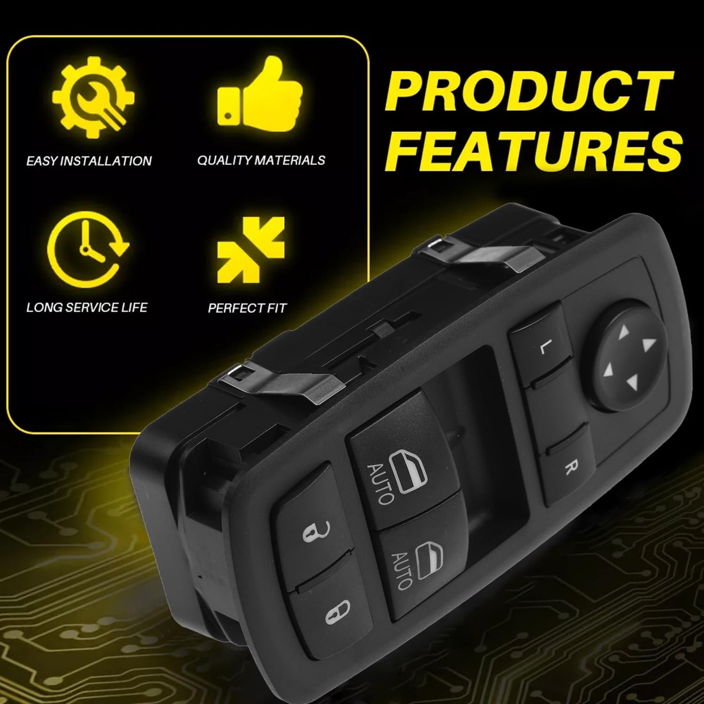 Driver Side Power Window Switch for Dodge Challenger 2015–2022 | 3-Pin OE# 68183752AB