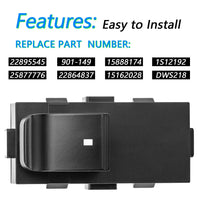 Passenger Power Window Switch for Chevy GMC Buick (22895545)